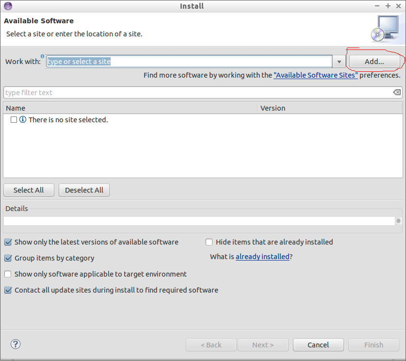 Add New Software Window